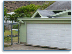 two car garage w/automatic door