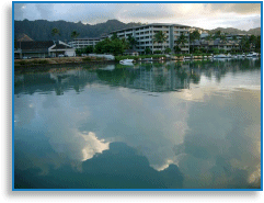 sea clouds on the marina