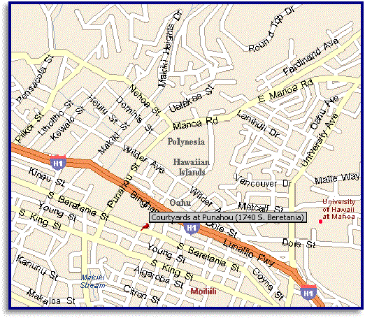 map of the Courtyards at Punahou